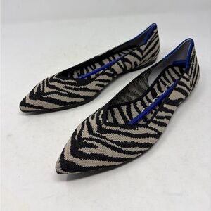 Rothy’s The Point Flats Black Zebra Women’s Size 8 New in Box Shoe